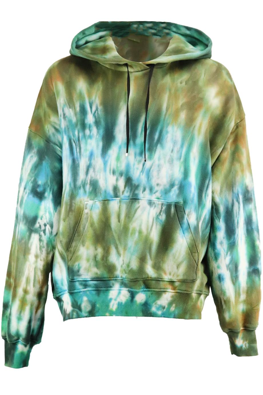 AMIRI MEN'S TIE DYED COTTON JERSEY HOODIE MEDIUM