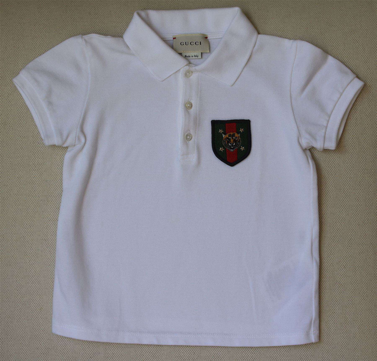 GUCCI BABY BOYS WHITE POLO TOP 24 MONTHS