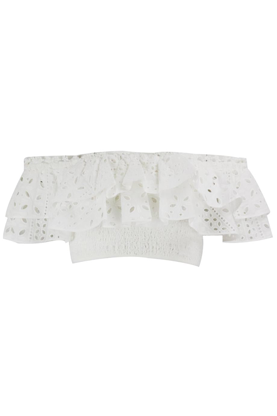 CHAZO RUIZ CROPPED OFF THE SHOULDER COTTON BLEND TOP MEDIUM