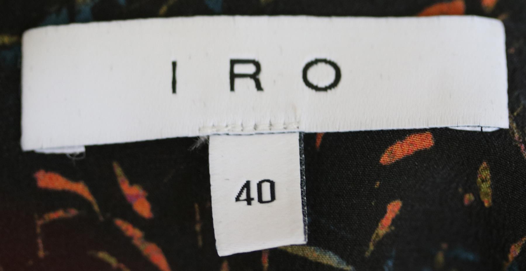 IRO JICKA RUFFLED PRINTED SILK GEORGETTE MINI DRESS FR 40 UK 12