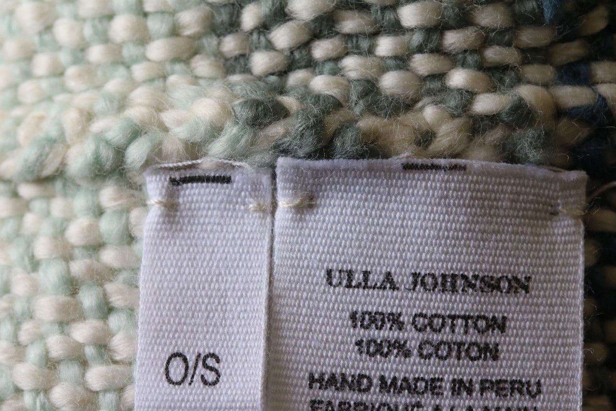 ULLA JOHNSON GEORGIA STRIPED COTTON PONCHO ONE SIZE