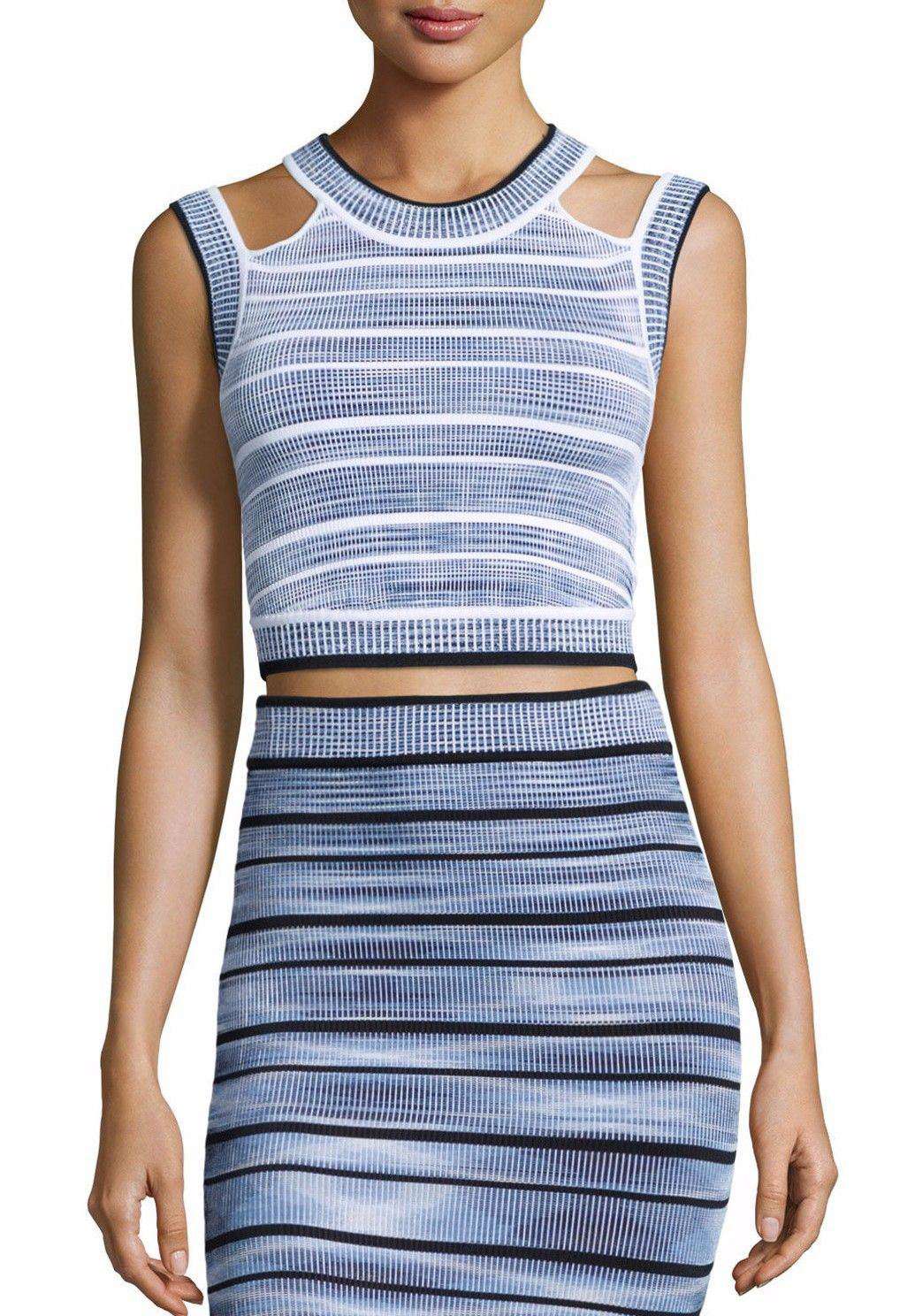 RONNY KOBO WILHELMINA BLUE CROP TOP SMALL