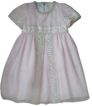 GRACI GIRLS PINK TULLE DRESS WITH DIAMANTÉ, PEARLS & GLITTER 2 YEARS