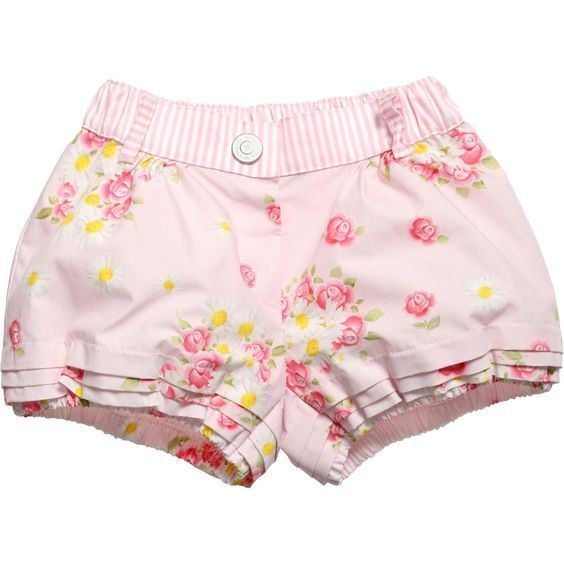 MONNALISA BABY PINK FLORAL SHORTS 12 MONTHS