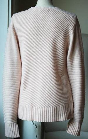 EQUIPMENT ABRIL RIBBED WOOL AND CASHMERE BLEND SWEATER LARGE