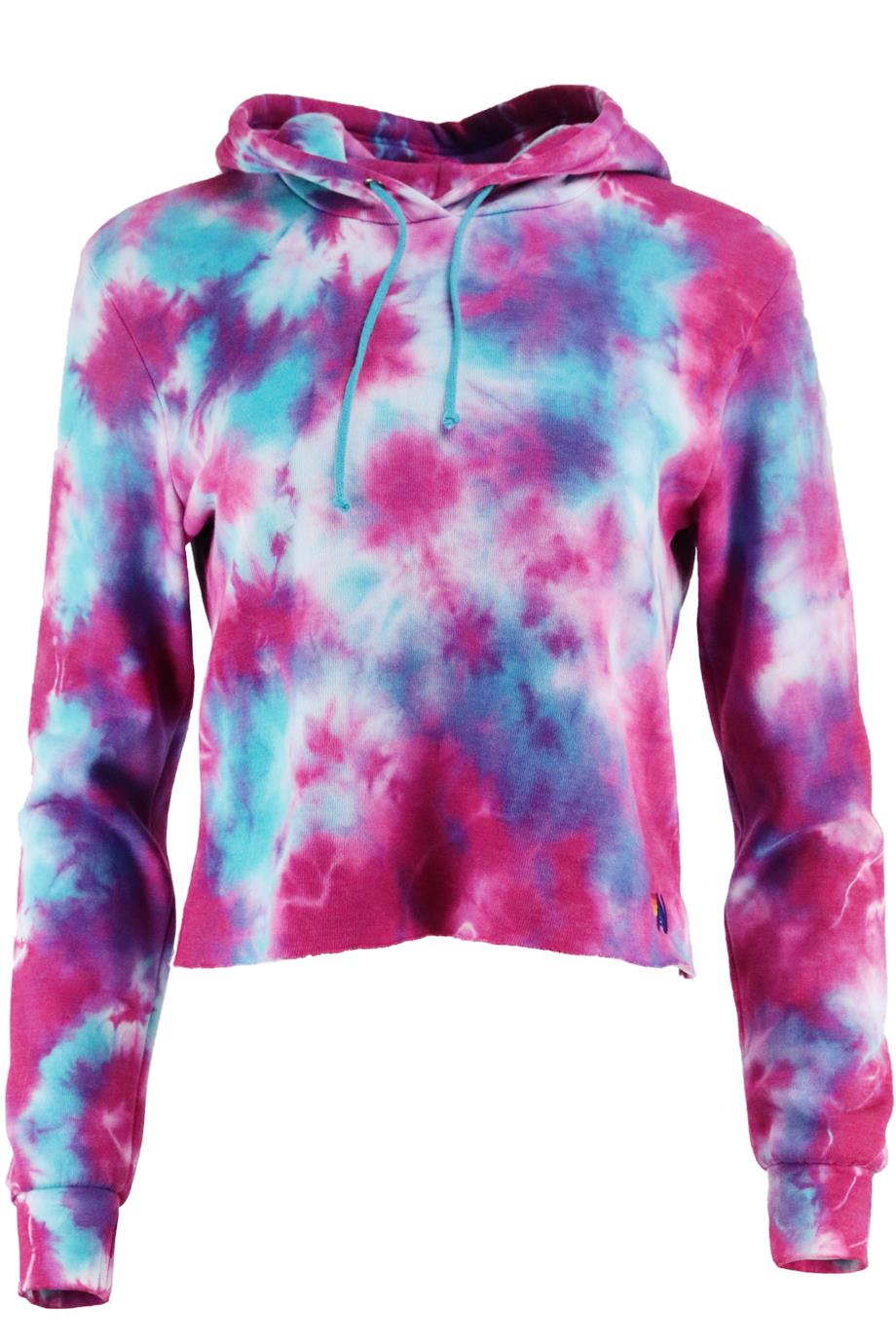 AVIATOR NATION TIE DYED COTTON JERSEY HOODIE SMALL