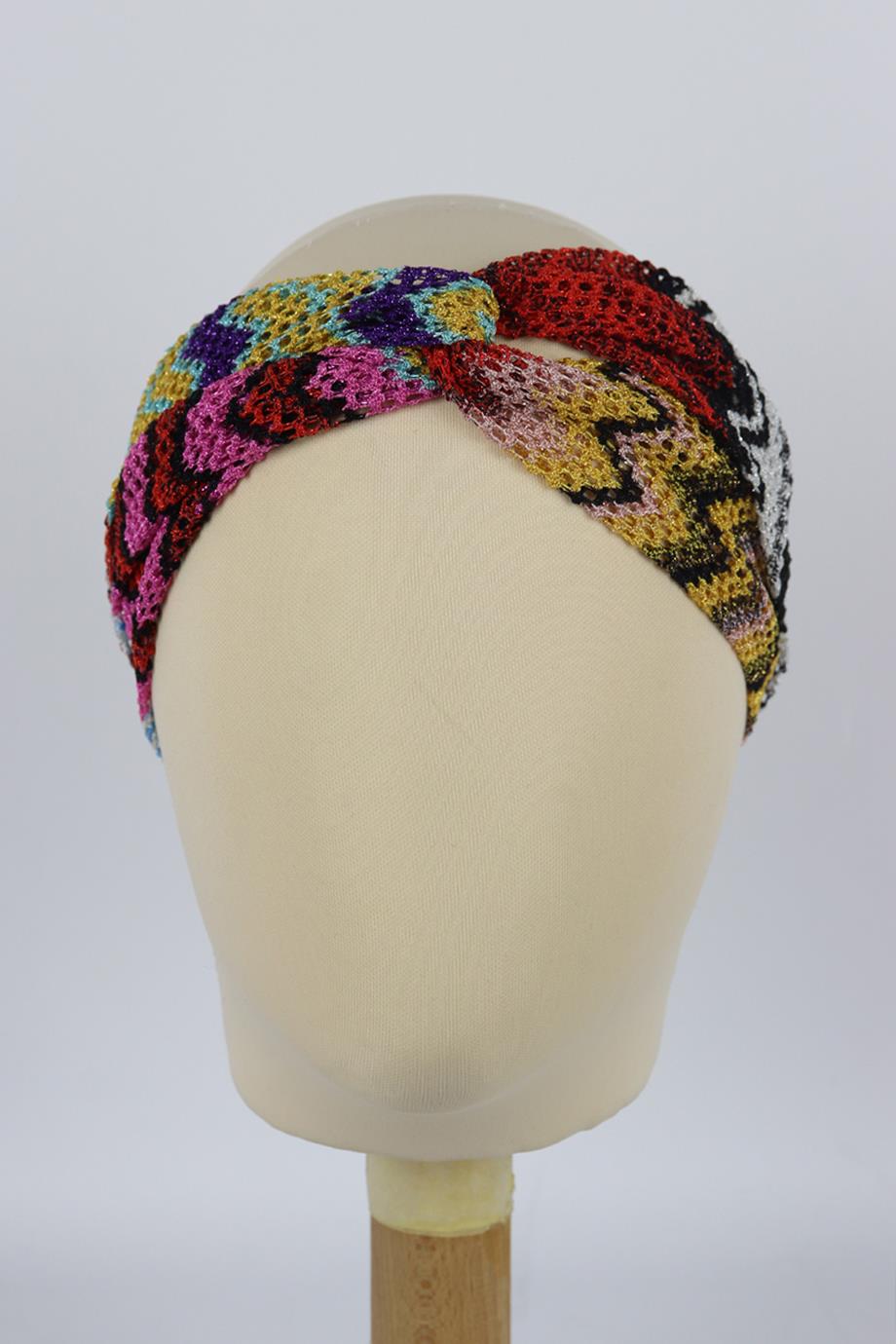 MISSONI MARE METALLIC CROCHET KNIT HEADBAND ONE SIZE