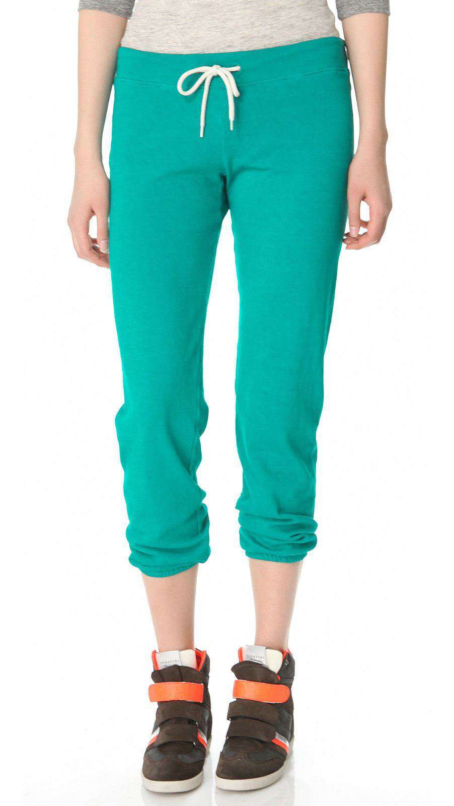MONROW TURQUOISE VINTAGE JERSEY CLASSIC SWEATPANTS XS