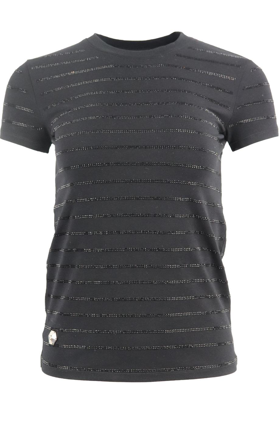 PHILIPP PLEIN EMBELLISHED COTTON JERSEY T-SHIRT SMALL