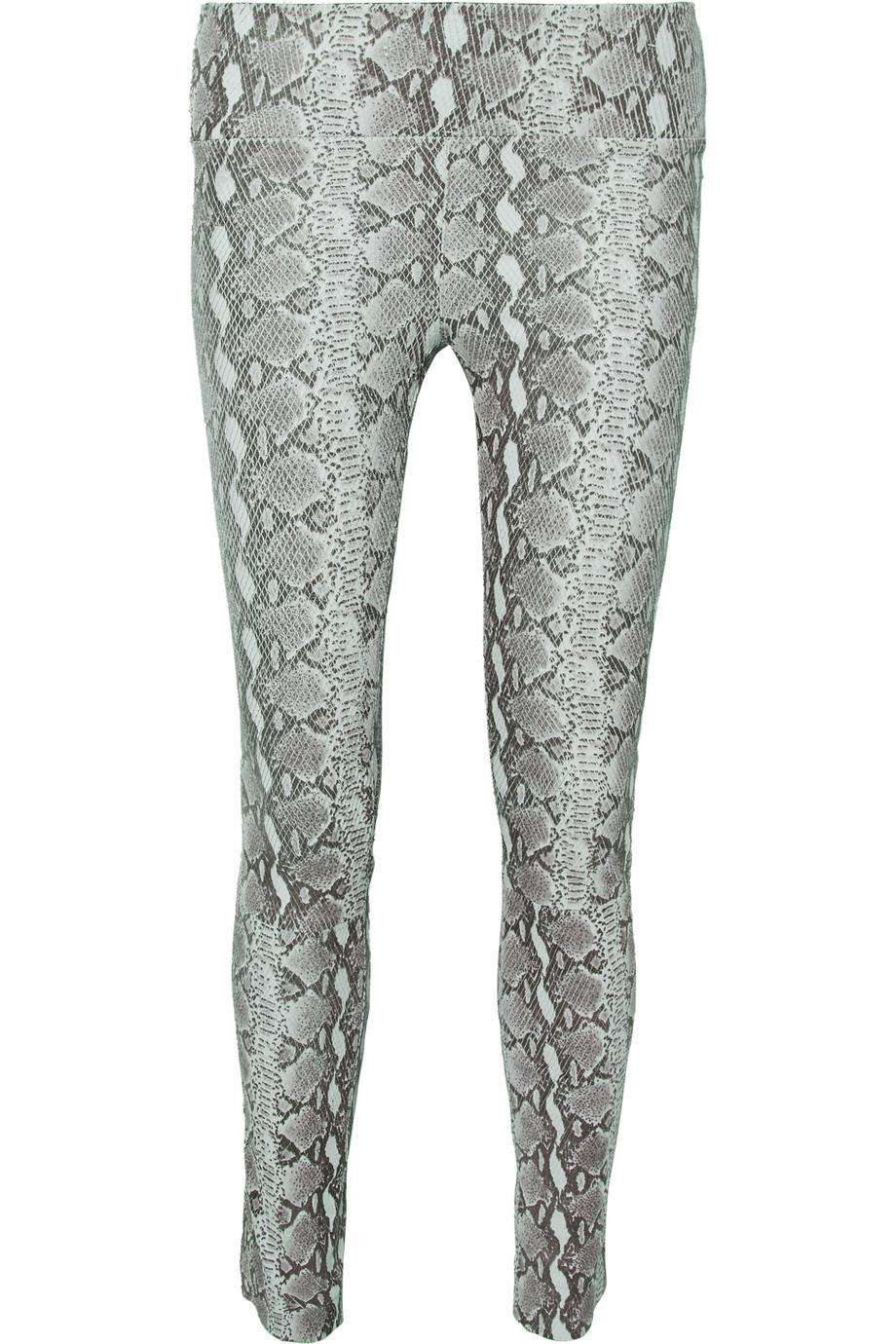 SPRWMN HIGH RISE SNAKE EFFECT LEATHER LEGGINGS SMALL