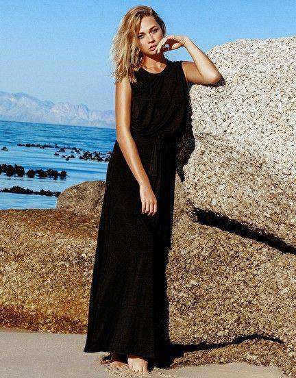 MELISSA ODABASH TALIA BLACK MAXI DRESS SMALL