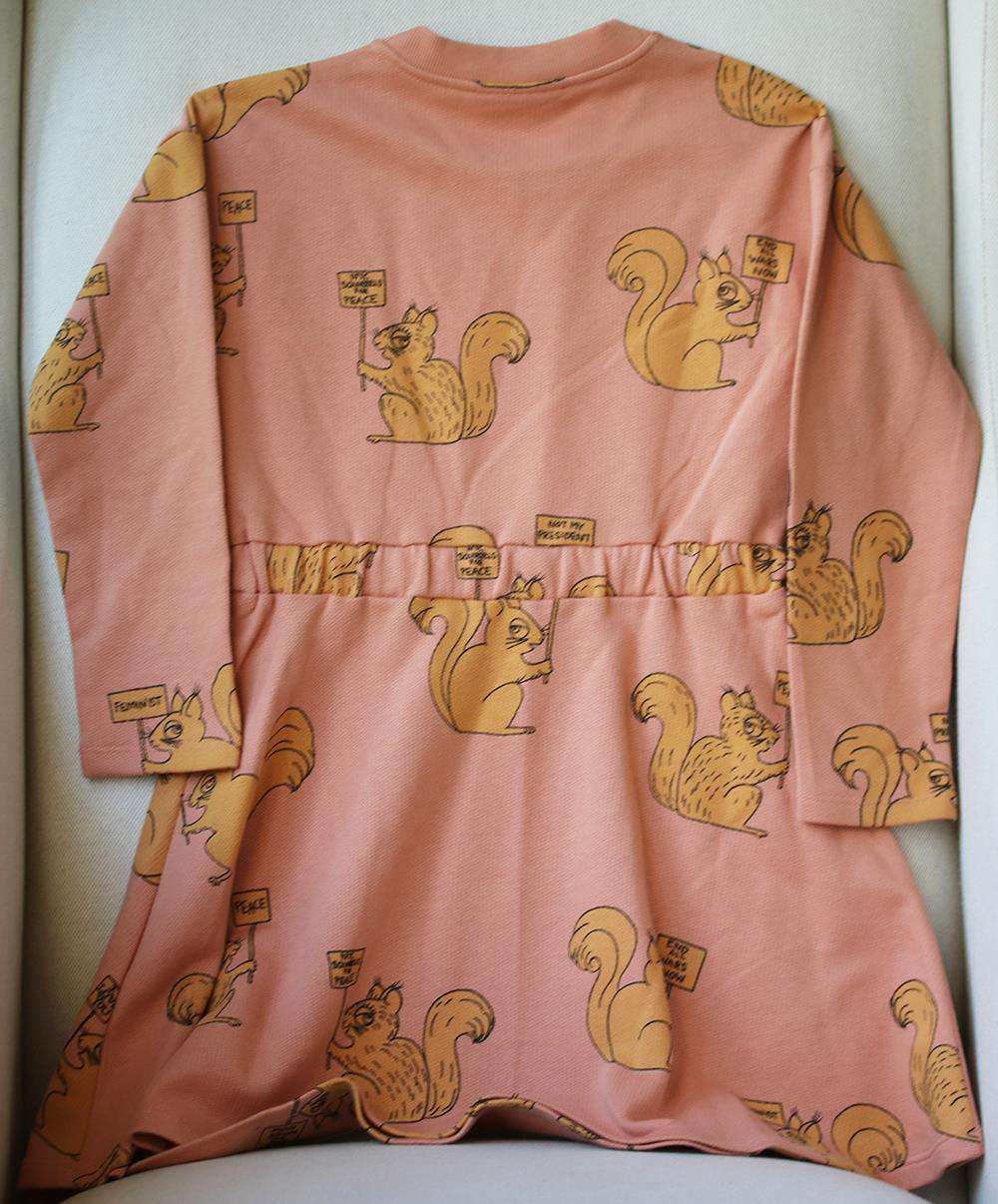 MINI RODINI SQUIRREL PRINT COTTON DRESS 6 YEARS
