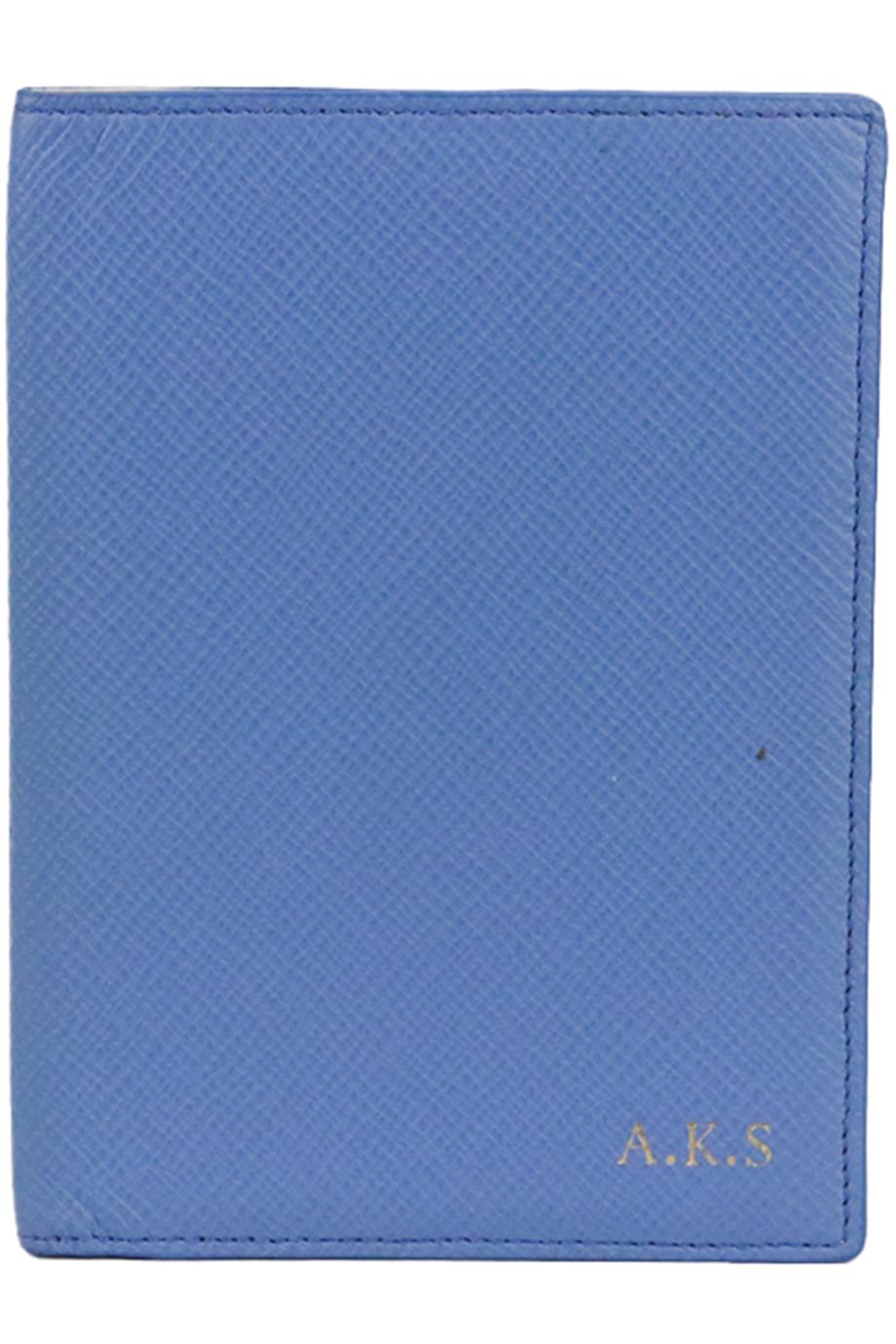 SMYTHSON PERSONALISED PANAMA LEATHER PASSPORT HOLDER