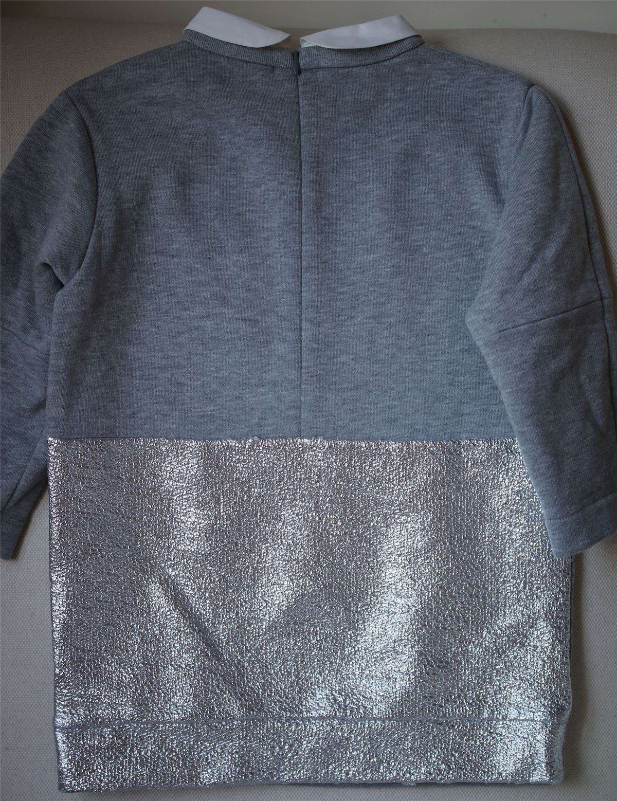SIMONETTA MINI GIRLS GREY SWEATSHIRT JERSEY DRESS WITH BEAR 3 YEARS