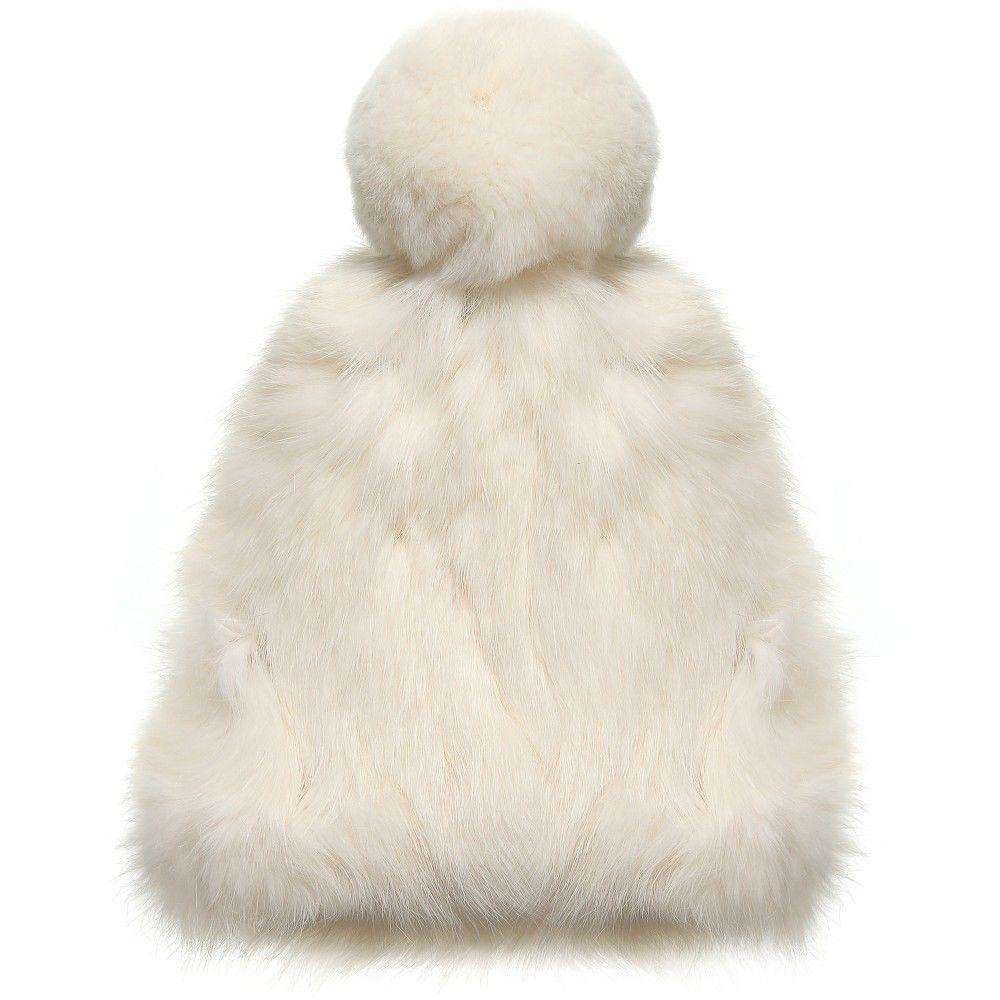 SILVIAN HEACH BABY GIRLS IVORY FUR POM POM HAT 2-4 YEARS