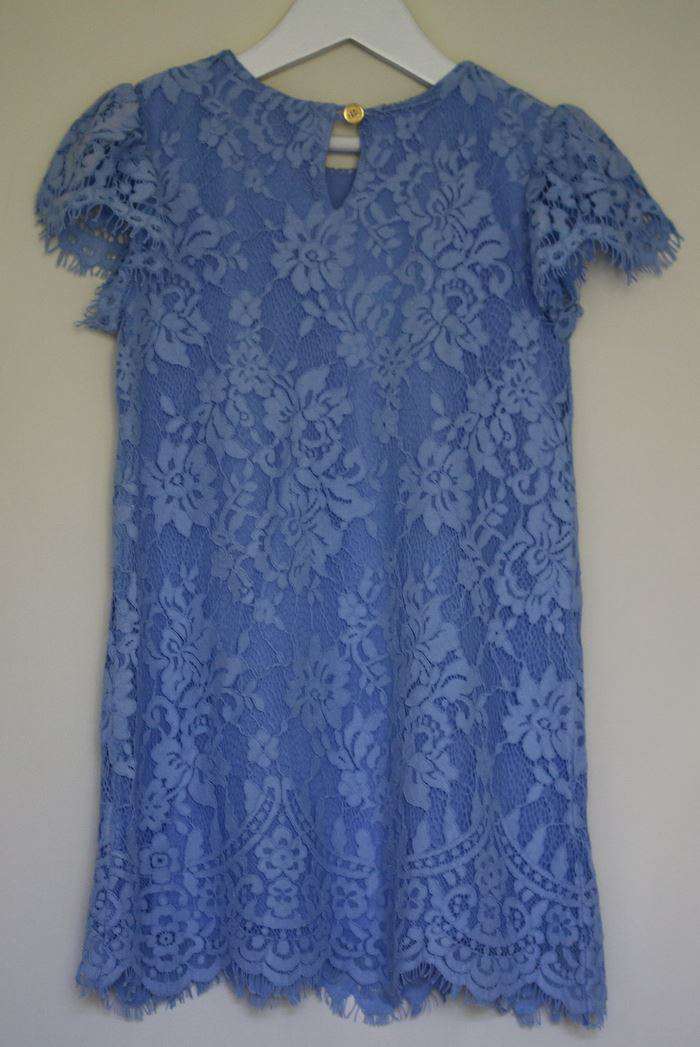 ANGEL'S FACE GIRLS BLUE COTTON LACE DRESS 4-5 YEARS