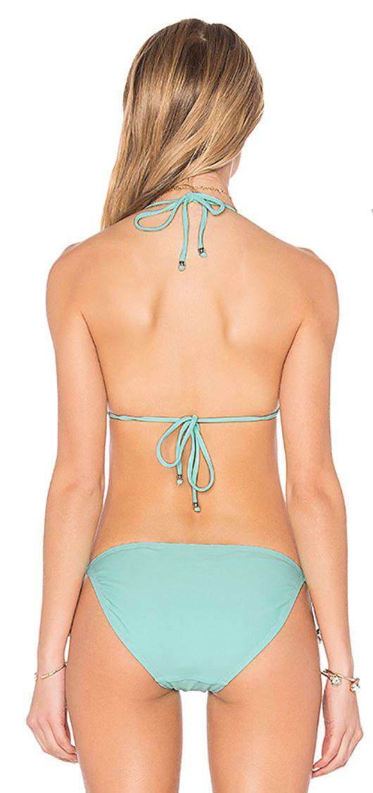 SHOSHANNA RUFFLE HALTER TRIANGLE BIKINI MEDIUM