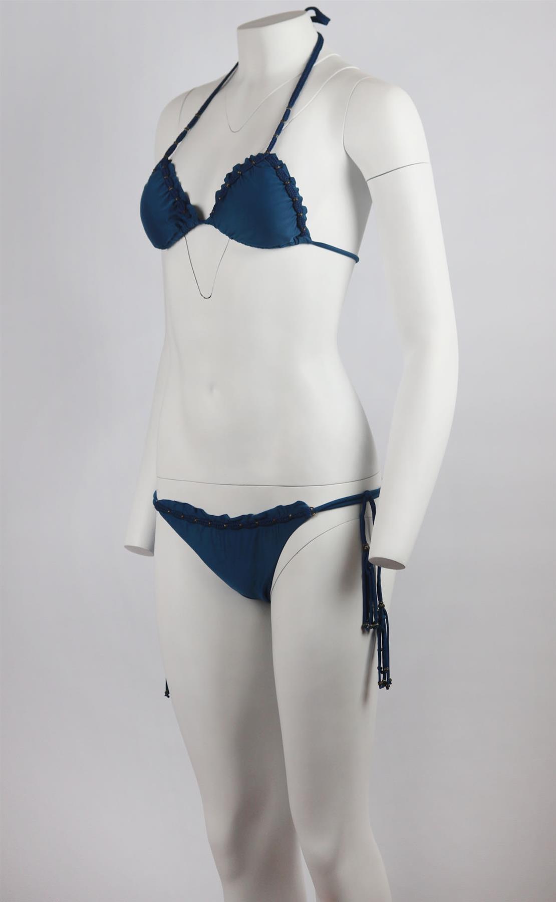 VIX IMPERIAL BOHEMIAN EMBELLISHED TRIANGLE HALTERNECK BIKINI MEDIUM