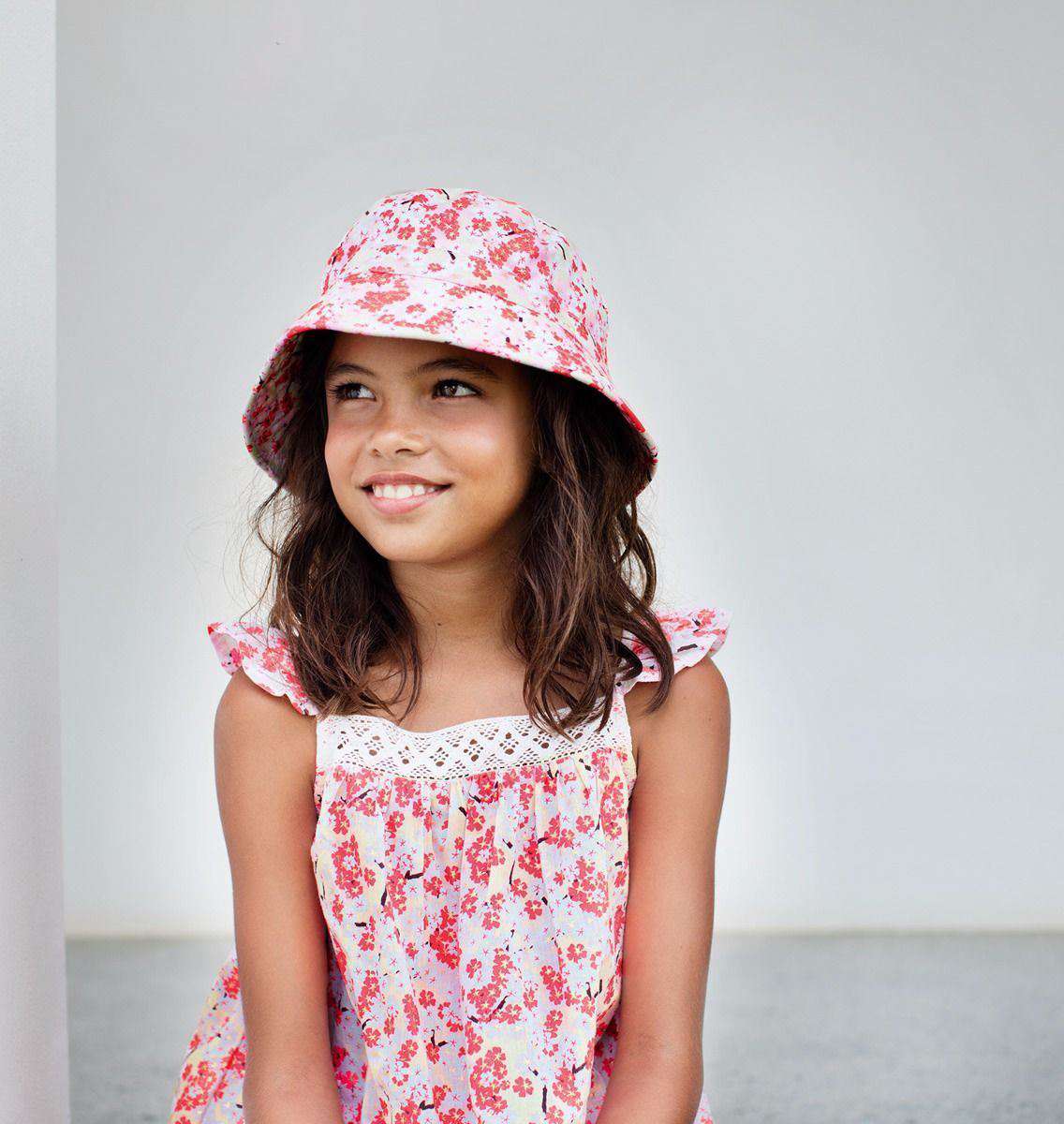 SUNUVA GIRLS JAPANESE BLOSSOM CROCHET SUN DRESS 3-4 YEARS