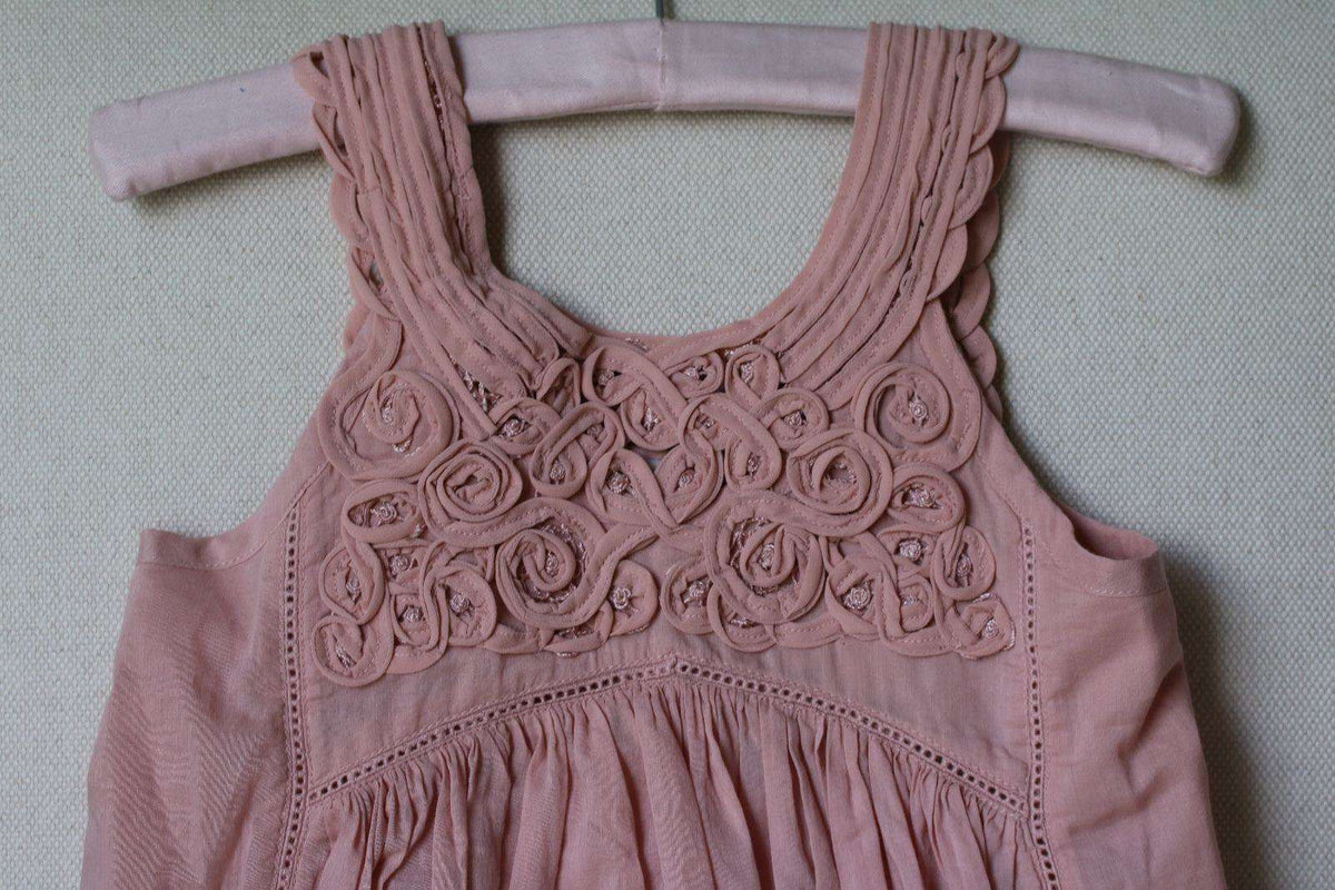 STELLA MCCARTNEY KIDS BABY GIRLS PINK FLORAL EMBROIDERED DRESS 4 YEARS