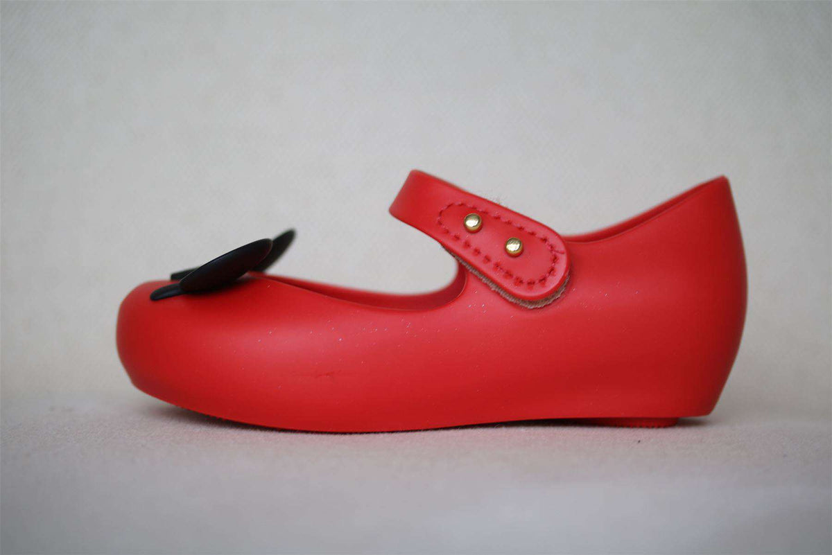 MINI MELISSA GIRLS RED MINNE & MICKEY MOUSE JELLY SHOES EU 24 UK 7