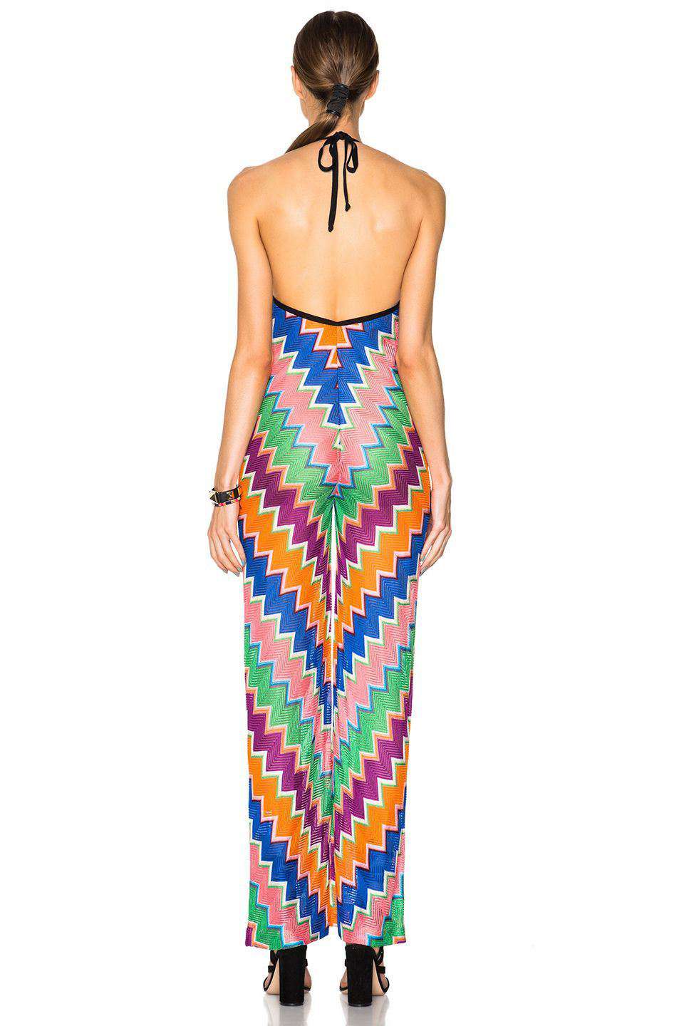 MISSONI GEOMETRIC ZIG-ZAG MULTICOLOUR JUMPSUIT IT 40 UK 8