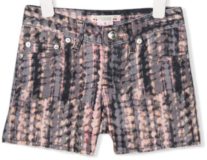 BONPOINT KIDS GIRLS TIE DYE PRINTED DENIM SHORTS 8 YEARS