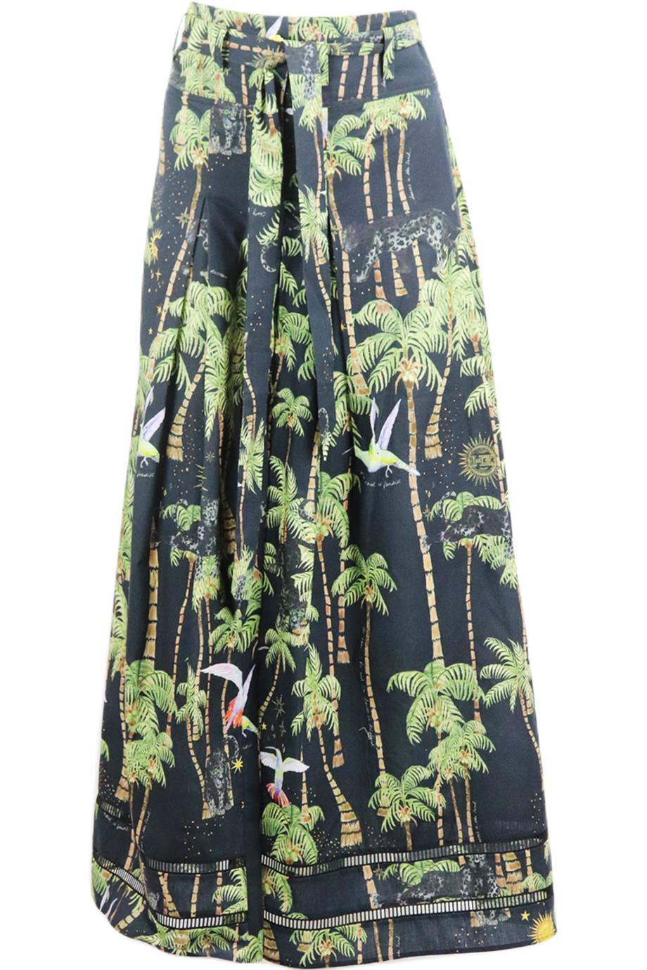 HAYLEY MENZIES PRINTED COTTON MAXI SKIRT SMALL