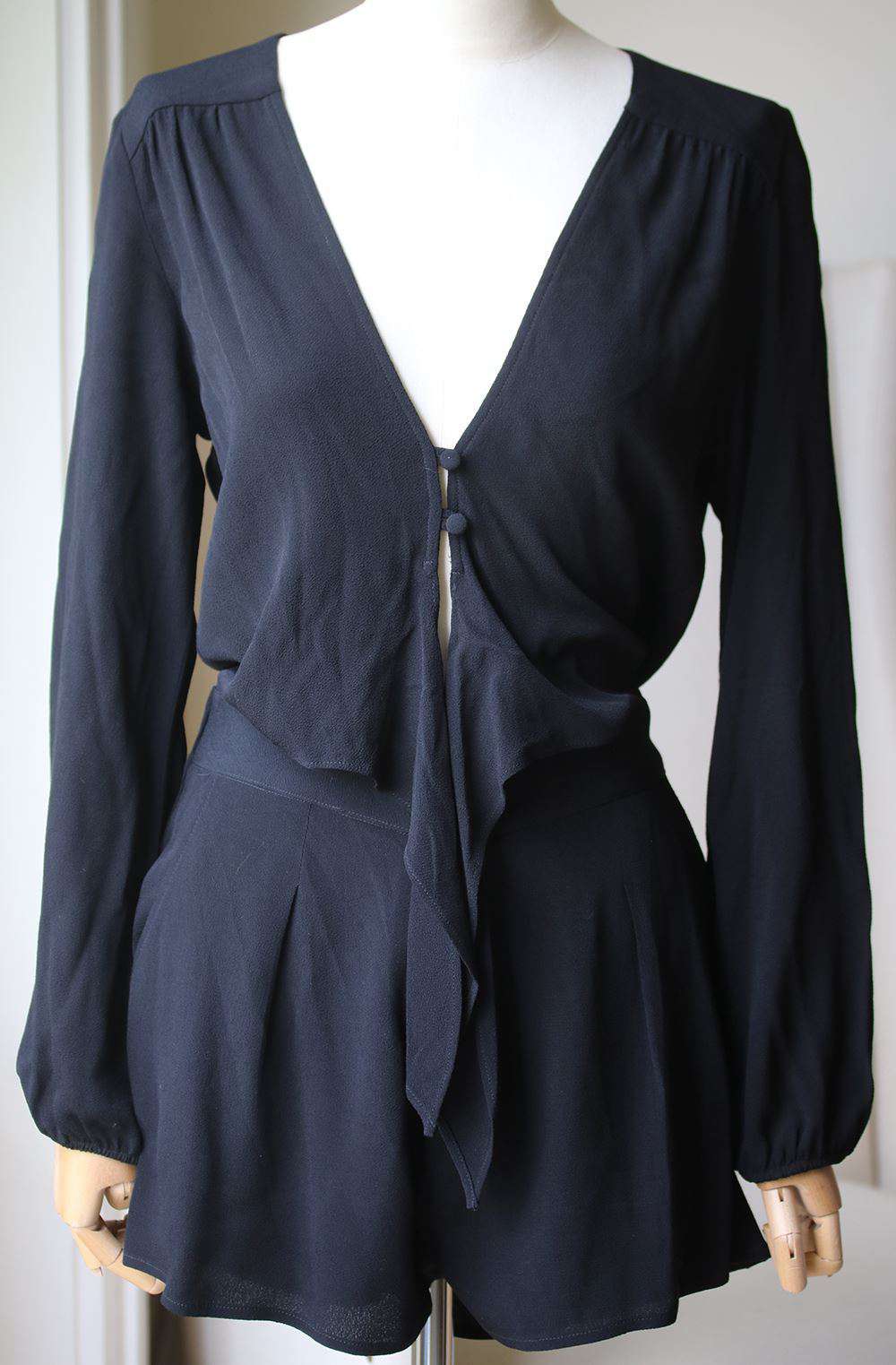 FLYNN SKYE PIPER TIE-FRONT ROMPER SMALL