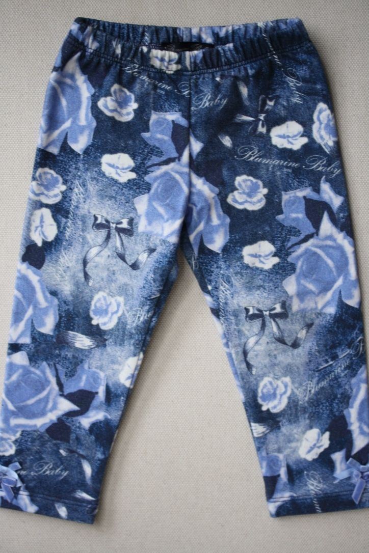 BLUMARINE BABY BLUE FLORAL PRINT LEGGINGS 18 MONTHS