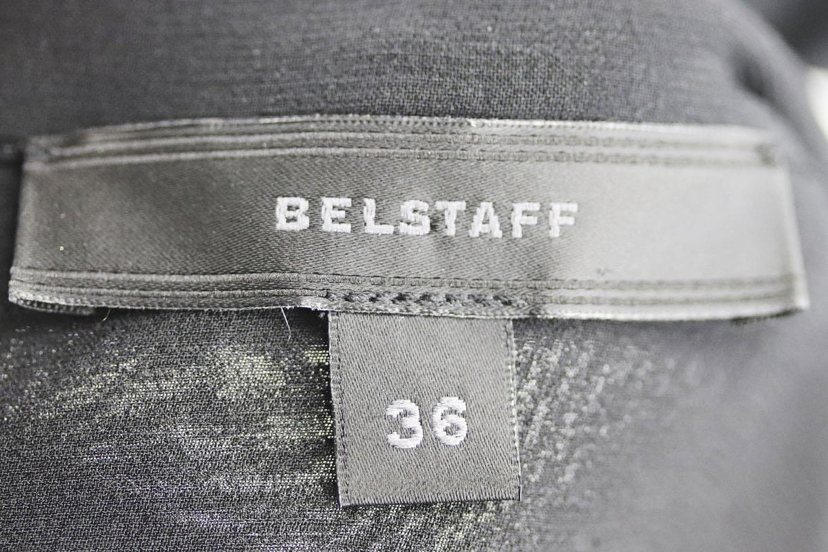 BELSTAFF LEATHER TRIMMED SILK SHIRT IT 38 UK 6