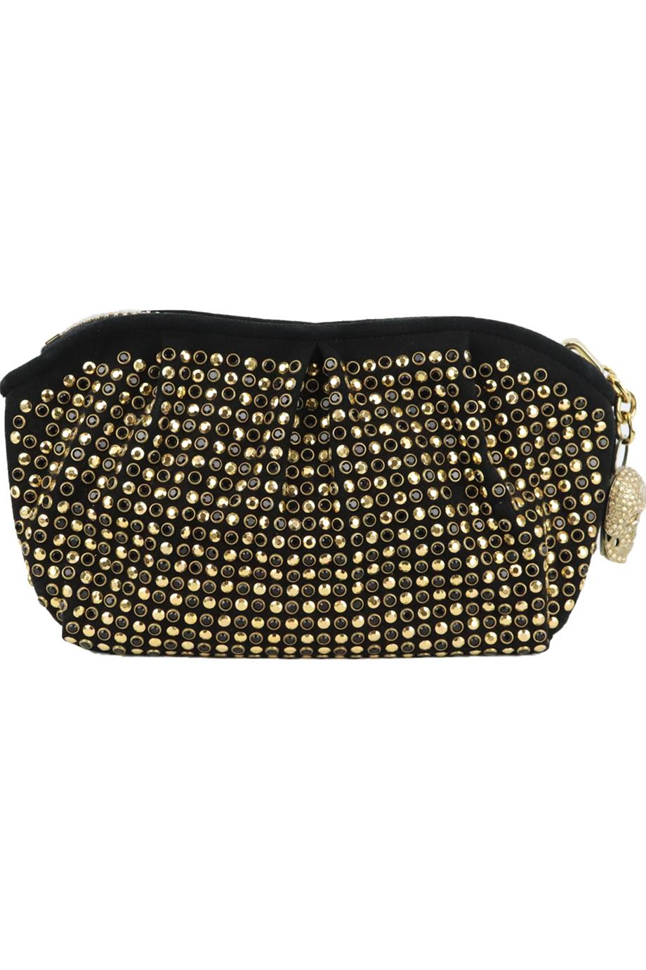 PHILIPP PLEIN EMBELLISHED SUEDE CLUTCH
