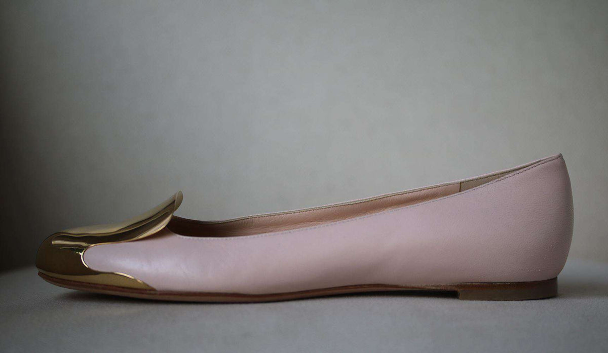 ALEXANDER MCQUEEN METAL TOE CAP FLATS EU 37 UK 4 US 7