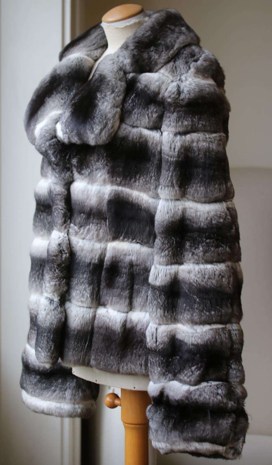MILADY CHINCHILLA FUR JACKET FR 42 UK 14