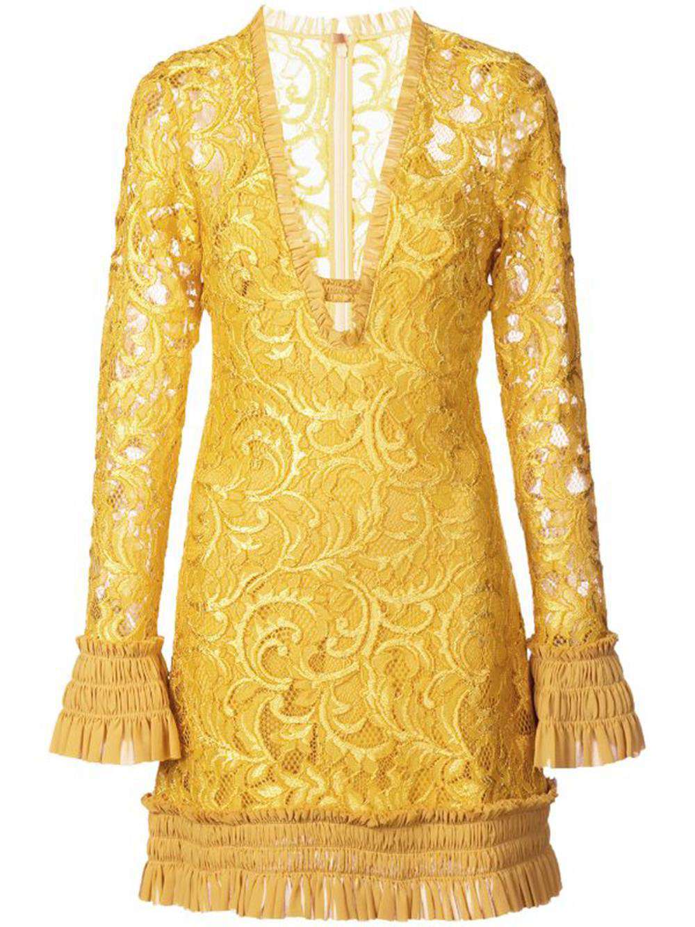 ALEXIS NURAY PLUNGING LACE MINI DRESS LARGE