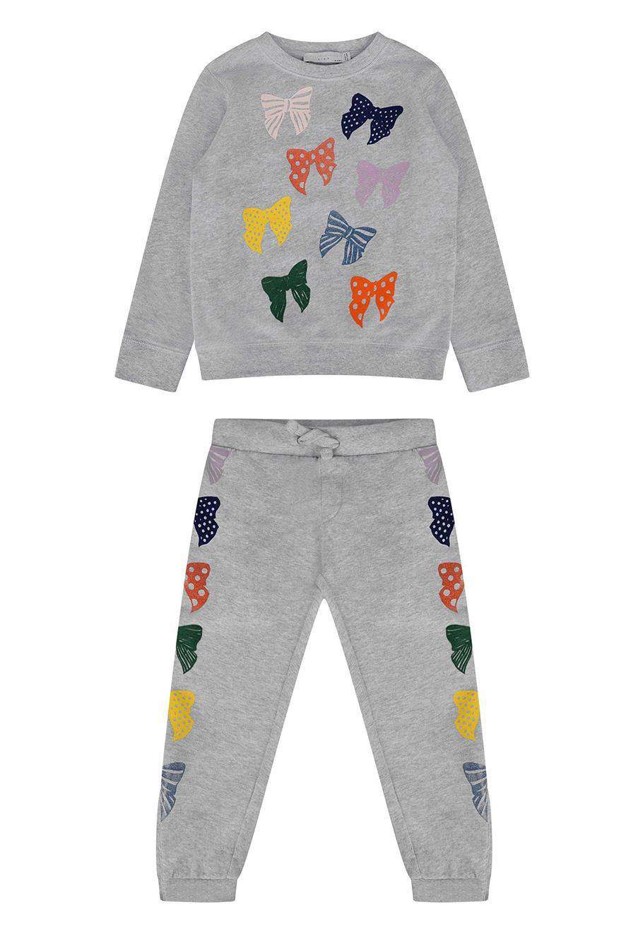 STELLA MCCARTNEY KIDS GIRLS BOW PRINT COTTON TRACKSUIT 5 YEARS