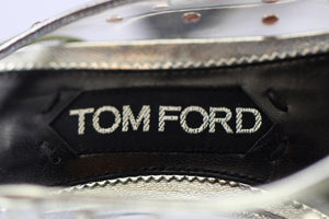 TOM FORD CRYSTAL EMBELLISHED PVC AND LEATHER SLINGBACK PUMPS EU 38 UK 5 US 8