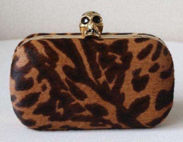 ALEXANDER MCQUEEN PONY HAIR SKULL BOX CLUTCH
