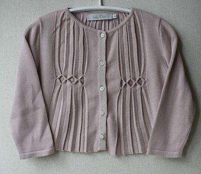 DIOR BABY PINK SILK AND COTTON BLEND DRESS AND CARDIGAN 18 MONTHS