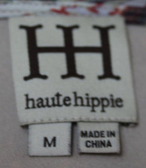 HAUTE HIPPIE LACE UP SILK DRESS MEDIUM