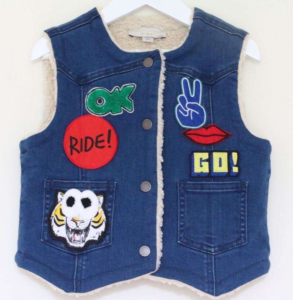 STELLA MCCARTNEY KIDS GIRLS ROYCE COTTON DENIM ROYCE WAISTCOAT 4 YEARS