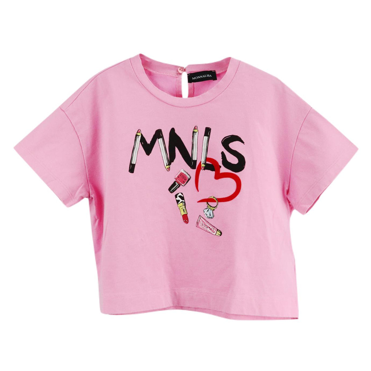 MONNALISA KIDS GIRLS CROPPED COTTON T-SHIRT 8 YEARS