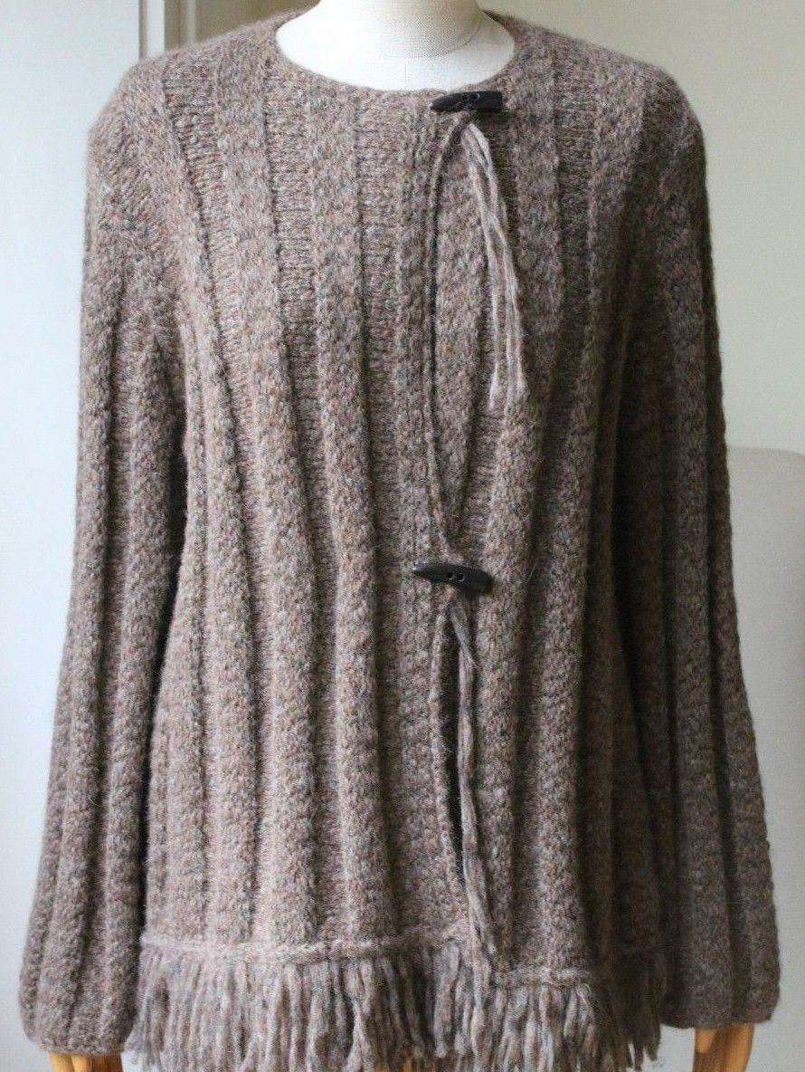 RAQUEL ALLEGRA DUFFLE FRINGE CARDIGAN UK 8