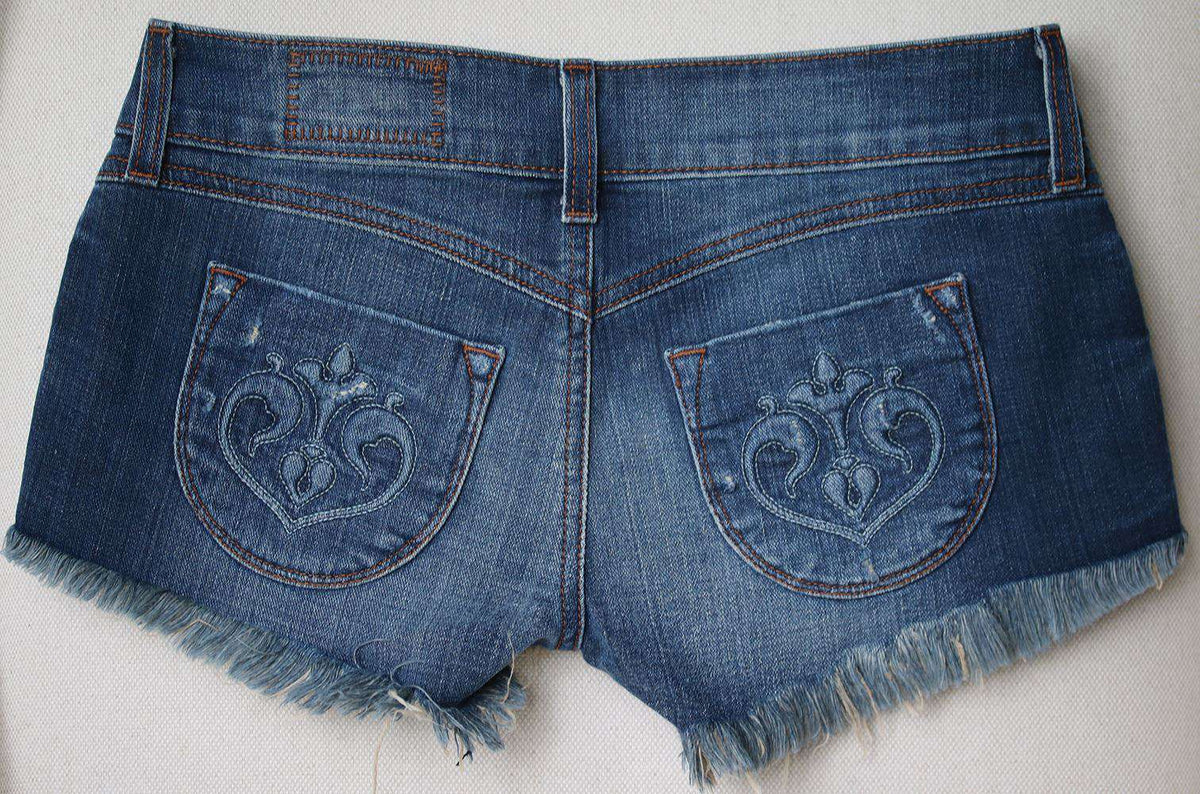 SIWY CAMILLA CUTOFF DENIM SHORTS IN FOLLOW THE LEADER W25 UK 6/8