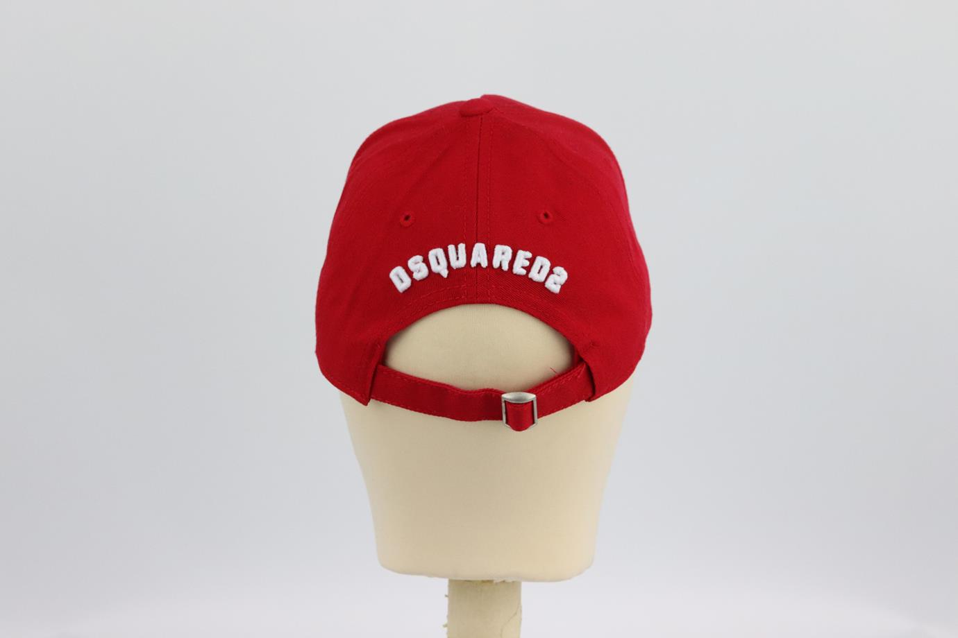 DSQUARED2 EMBROIDERED COTTON TWILL BASEBALL CAP ONE SIZE