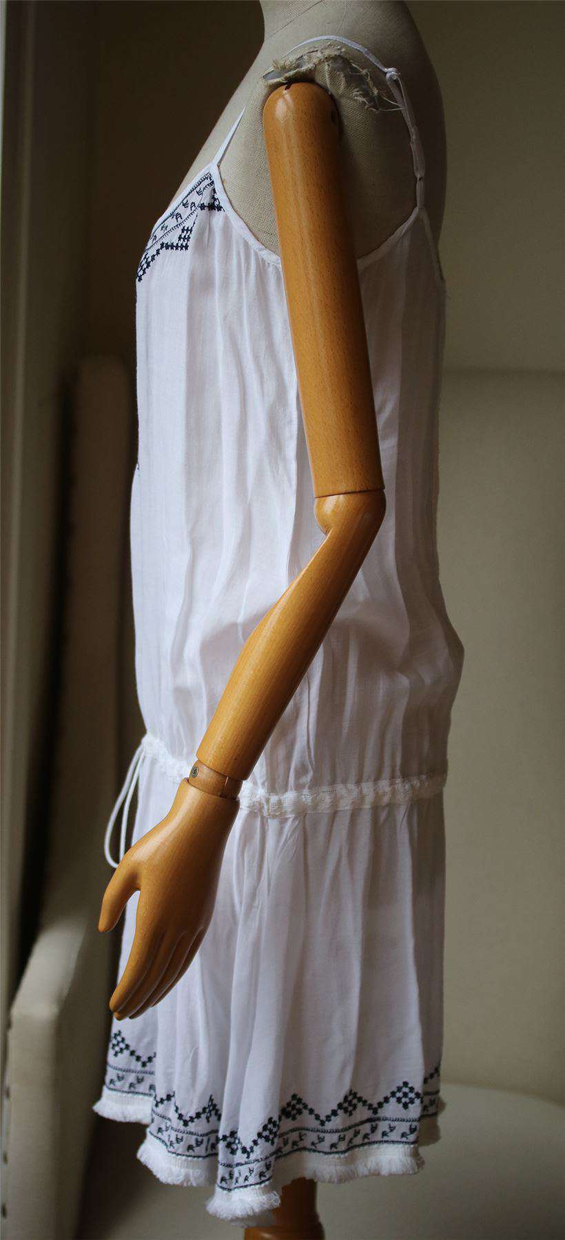 MELISSA ODABASH EMBROIDERED VOILE DRESS SMALL