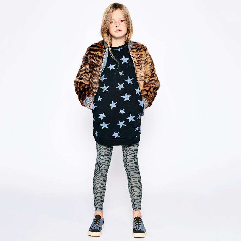 STELLA MCCARTNEY KIDS GIRLS TIGER FAUX FUR BOMBER JACKET 5 YEARS