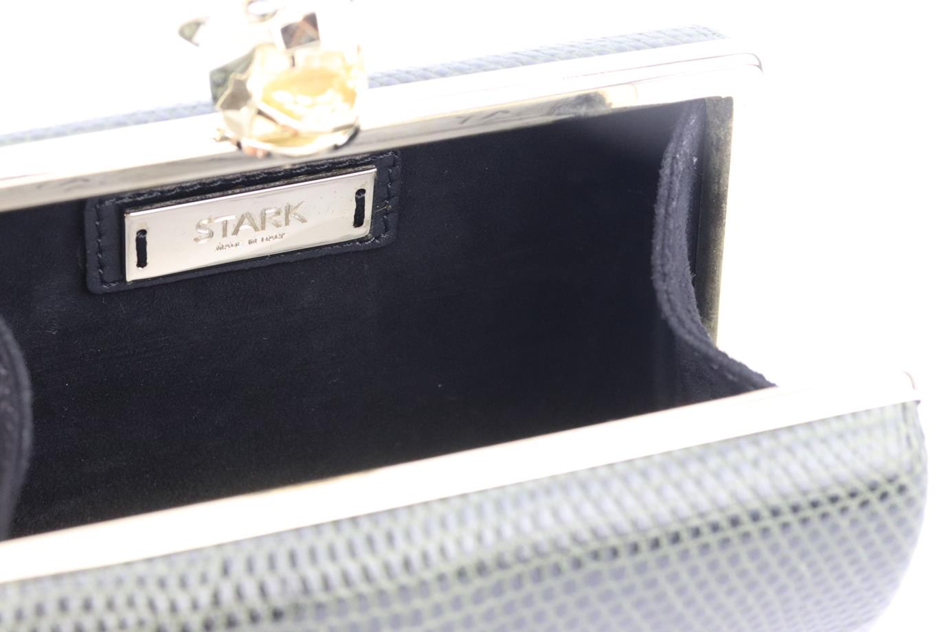 STARK SNAKE EFFECT LEATHER BOX CLUTCH