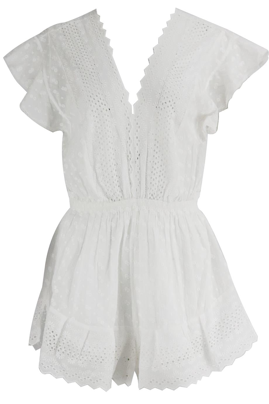 ISABEL MARANT ÉTOILE EMBROIDERED COTTON PLAYSUIT FR 36 UK 8