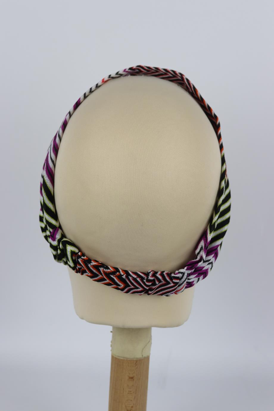 MISSONI STRIPED CROCHET KNIT HEADBAND ONE SIZE